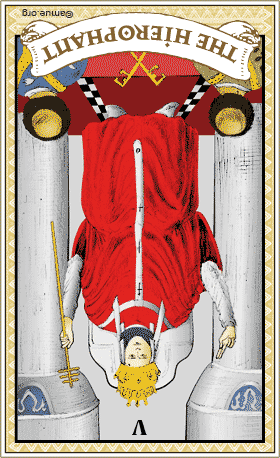 法王(逆位置)のタロットカード