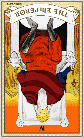 皇帝(逆位置)のタロットカード